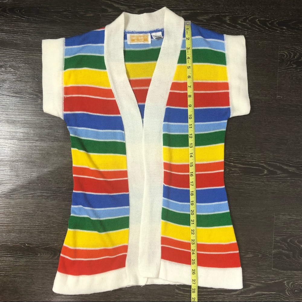 Vintage Rainbow Striped Cardigan - Picture 7 of 9